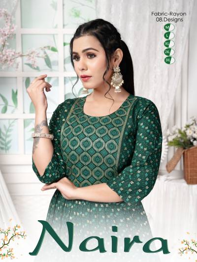 NAIRA VOL.1.0.2 BY FT DESIGNER RAYON PRINT KURTIS WHOLESALER IN INDIA